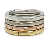 matte finish, shown stacked with other rings from the artist's stacking rings collection | Photo by Chris Patunas