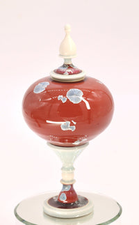 Miniature Crystalline Red & Blue Jar II