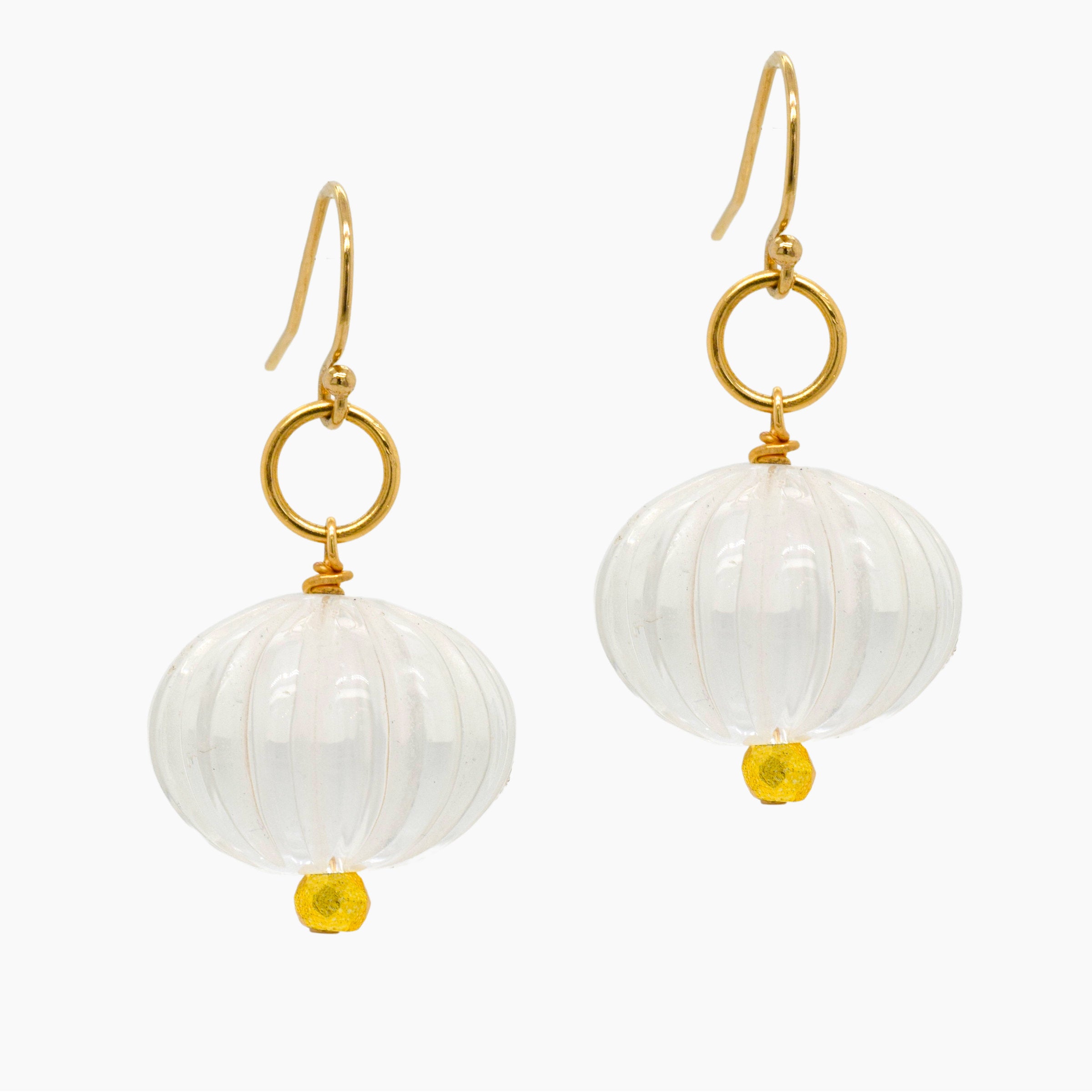 Carved Crystal Earrings