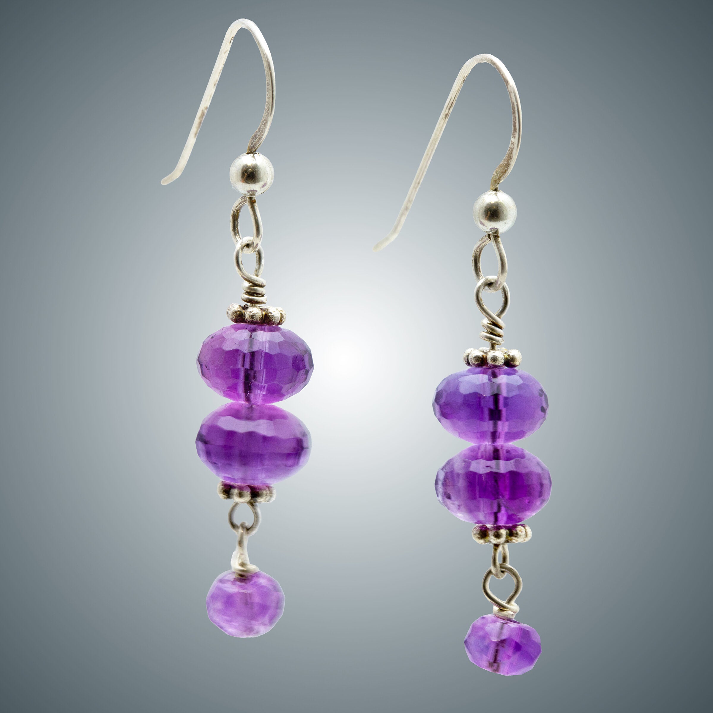 Amethyst and Sterling Silver Earrings