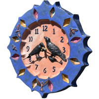 Ravens Ceramic Wall Clock in Deep Water Blue