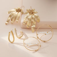 Sine Hoop Earrings with Pearls