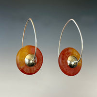 Poppies Drop Disc Earrings