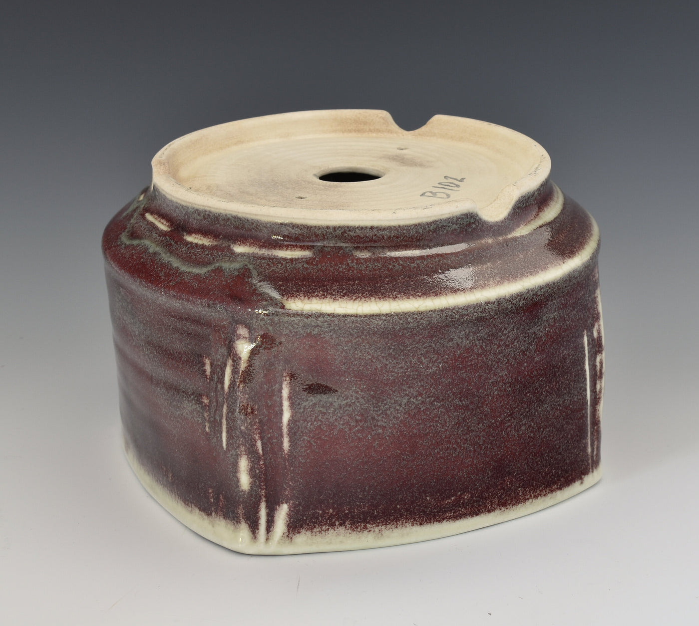 Copper Red Glaze Bonsai Planter 102