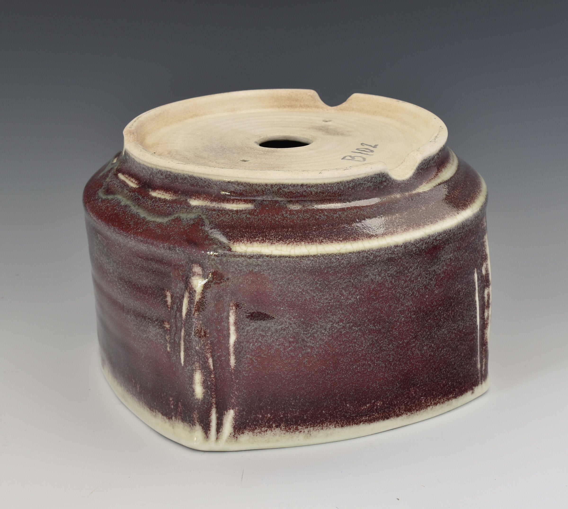 Copper Red Glaze Bonsai Planter 102