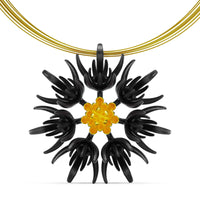 Gold Cornflower Pendant