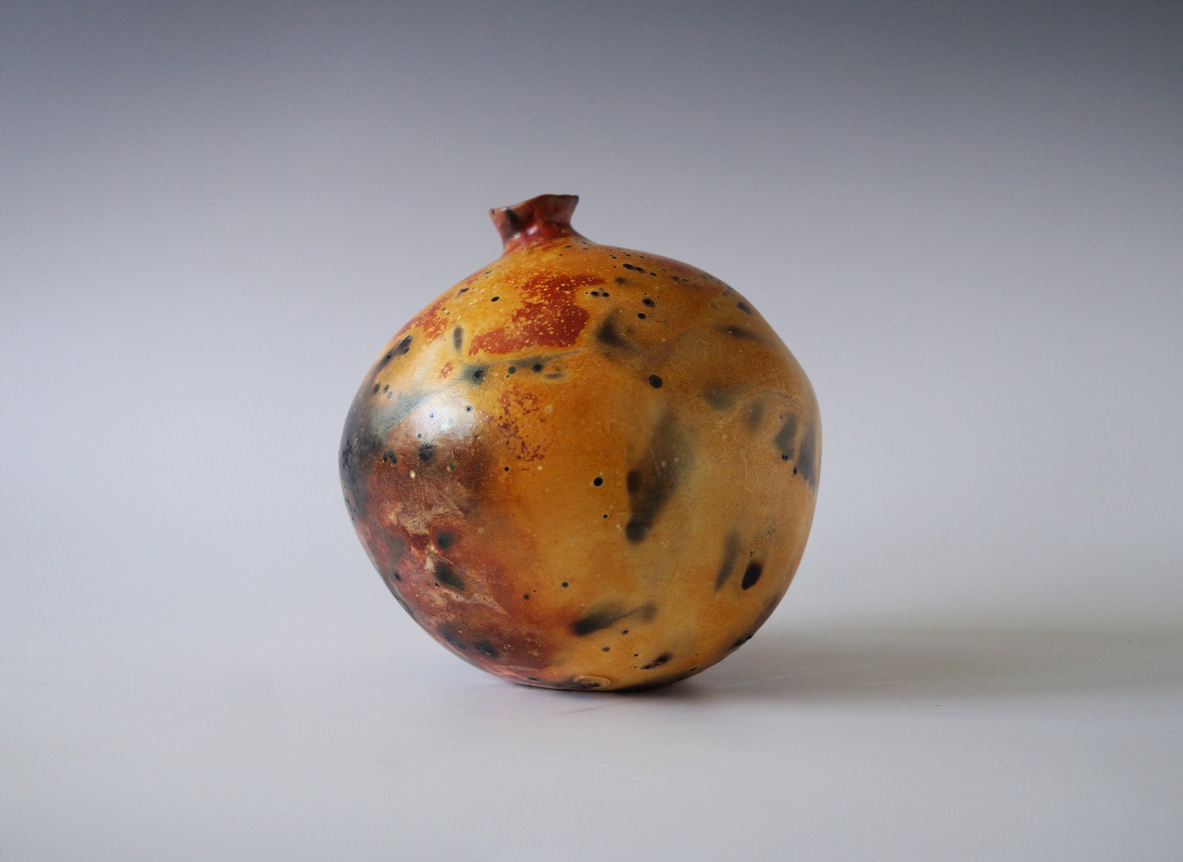 Sunflare Moon Porcelain Raku Jar