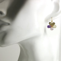 Violets & Chocolate Flower Earrings