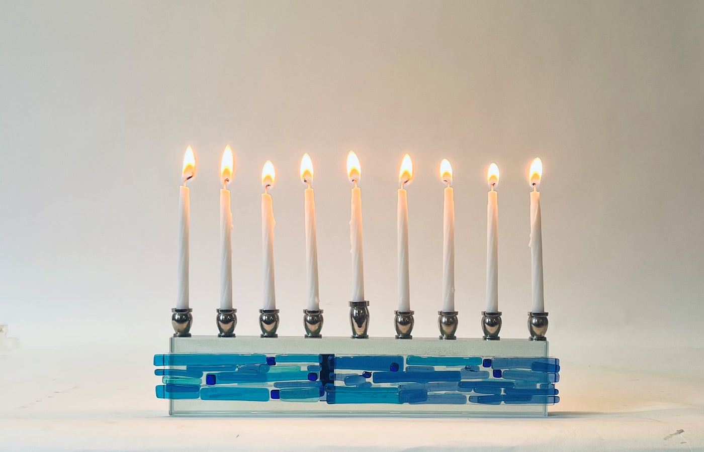 Parting of the Sea Blue Menorah