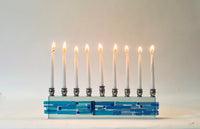 Parting of the Sea Blue Menorah