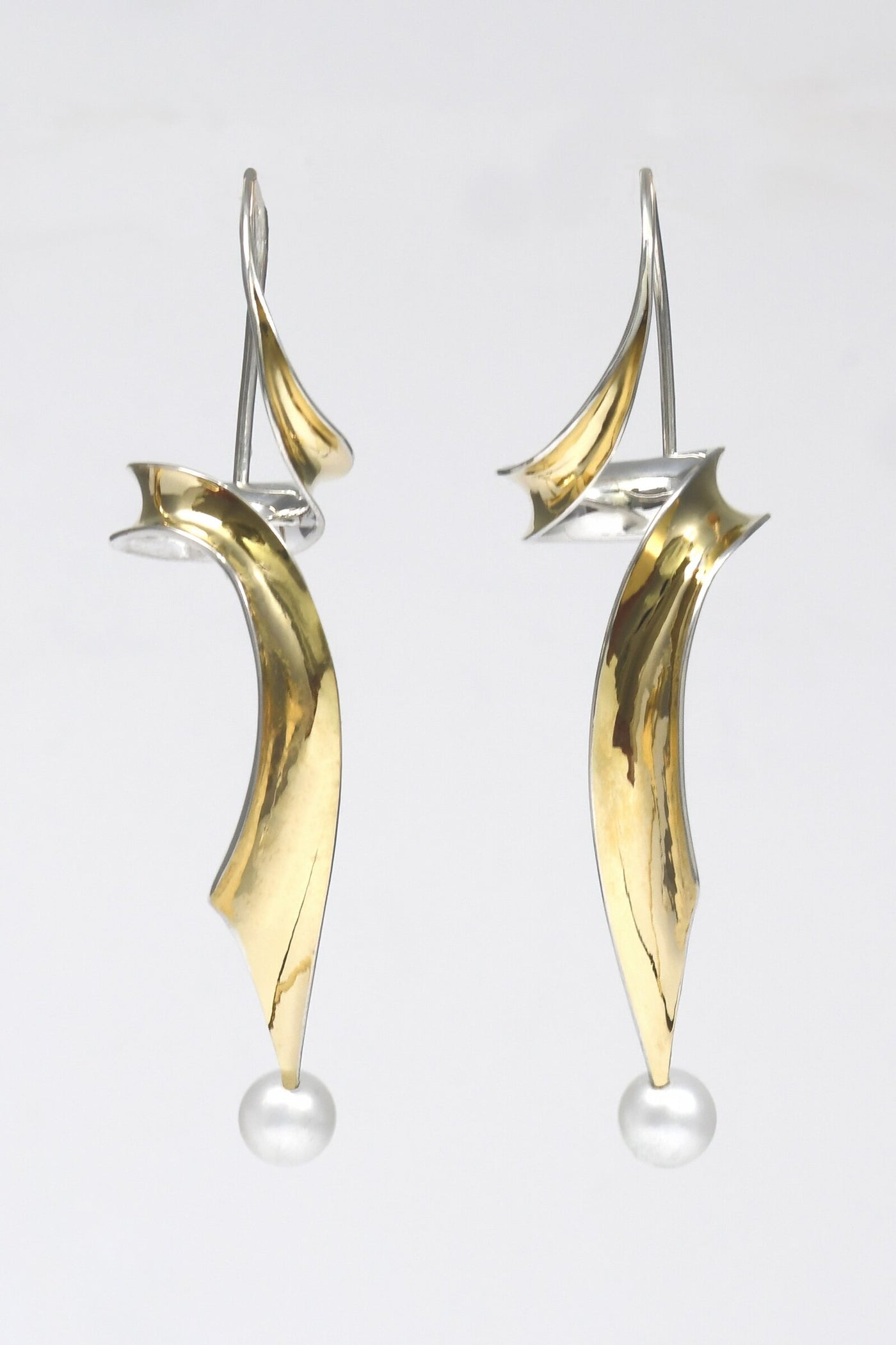 Flared Twirl & Pearl Earrings