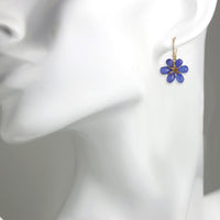 Tanzanite & 14k Gold Flower Earrings