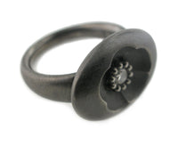 Cherry Blossom Ring in Silver with Diamond