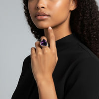 Dimensional Amethyst Statement Ring