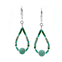 Turquoise & Jade Drop Earrings