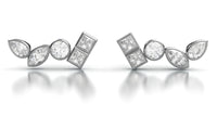 White Sapphire Line Earrings