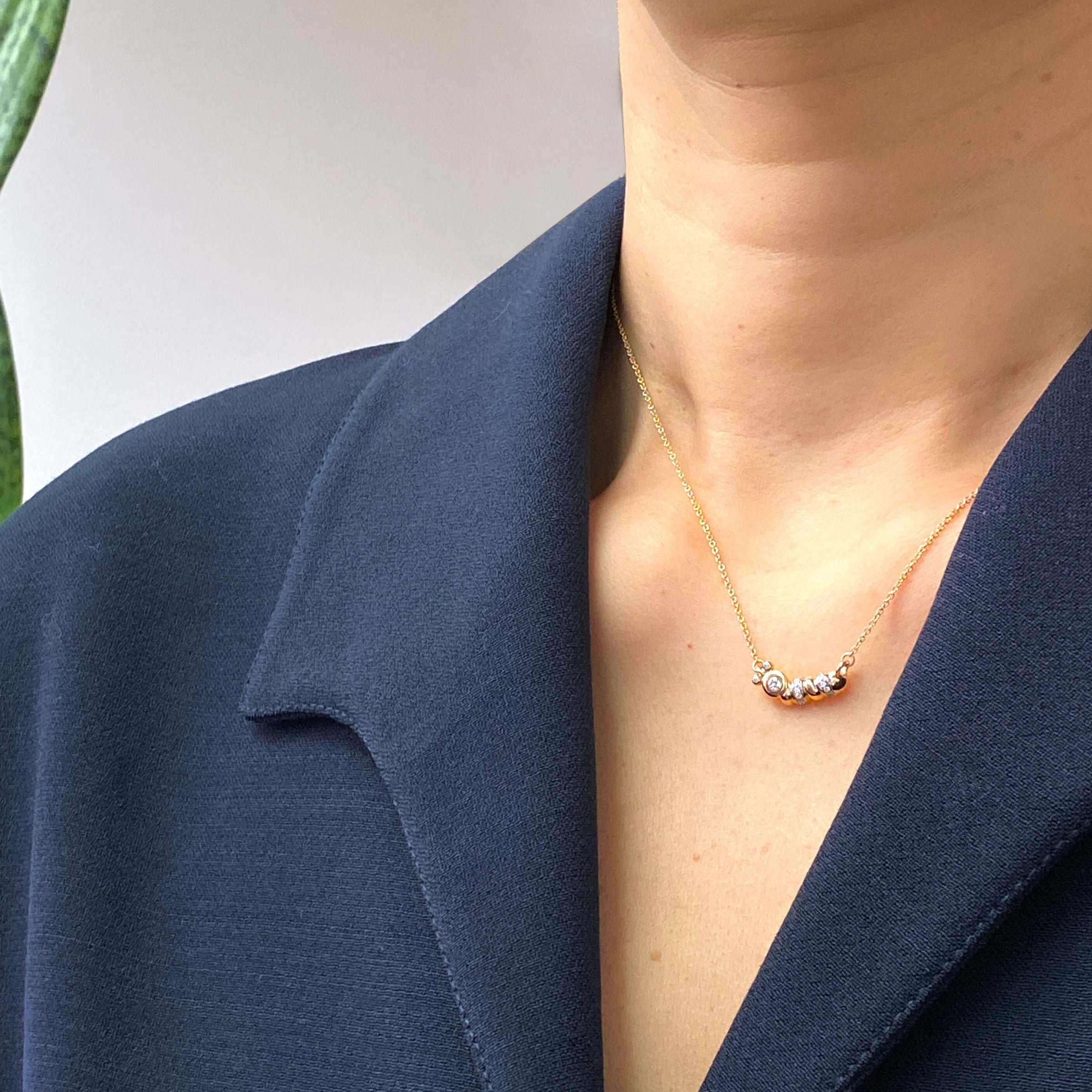 Caterpillar Diamond Pave Necklace