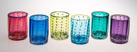 from left: Ruby, Cerulean Blue, Citron, Copper Blue, Jade Green, Purple