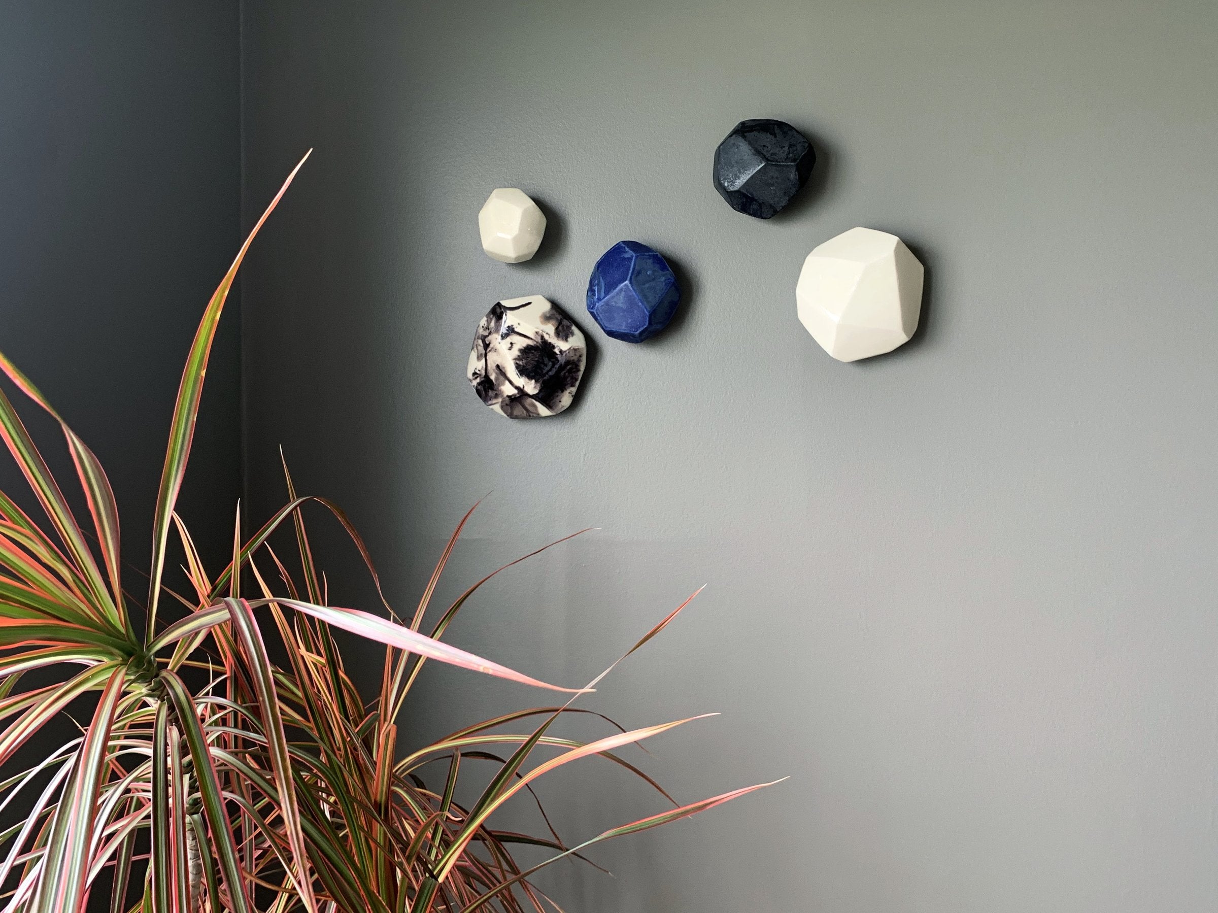 Set of Five Geo Wall Stones