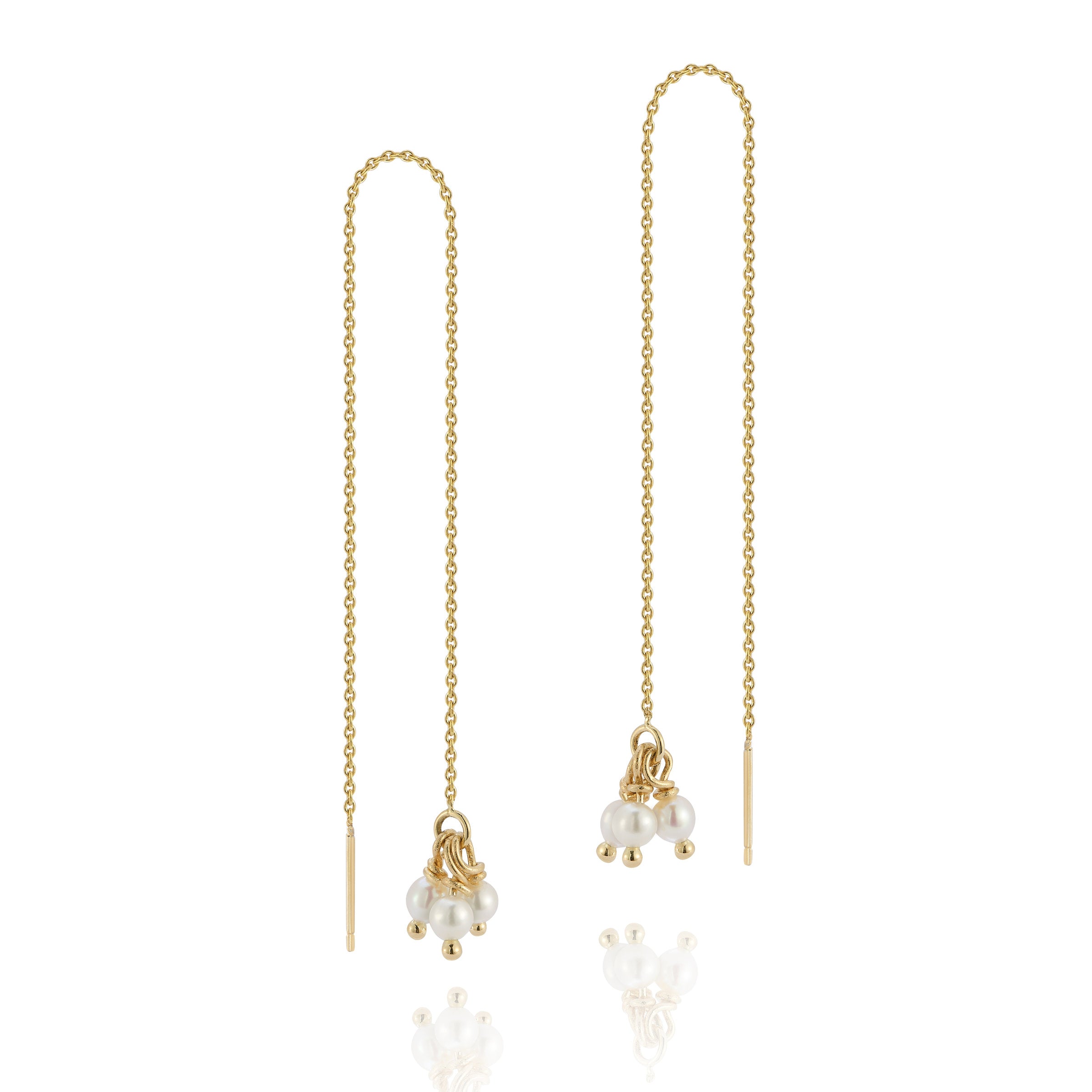 Swing Pearl Cluster Threader Earrings