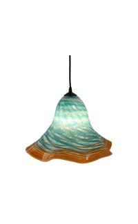Amber Green Fluted Pendant