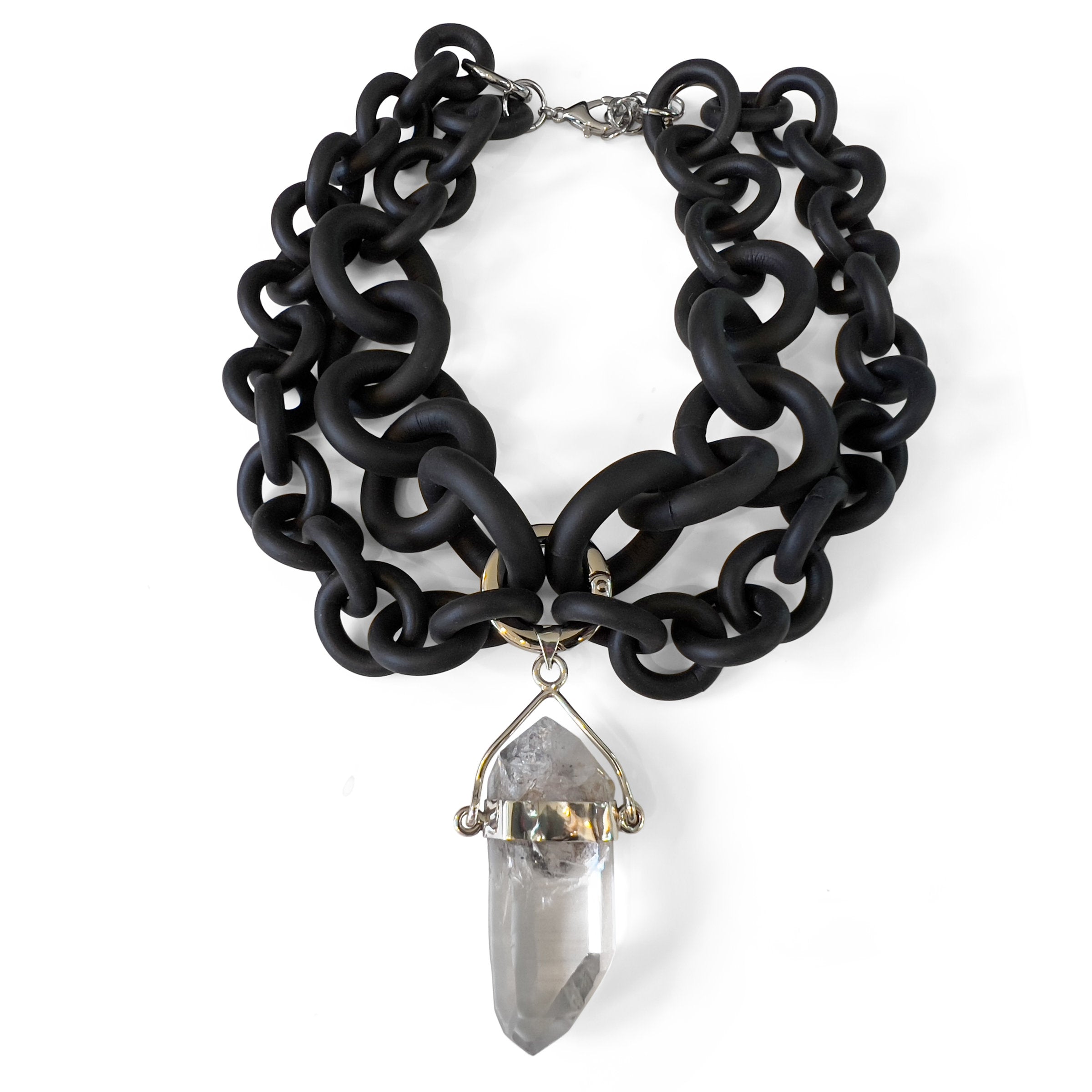 Tibetan Quartz Convertible Rubber Necklace