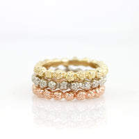 top to bottom: 14k rose gold, white gold, yellow gold