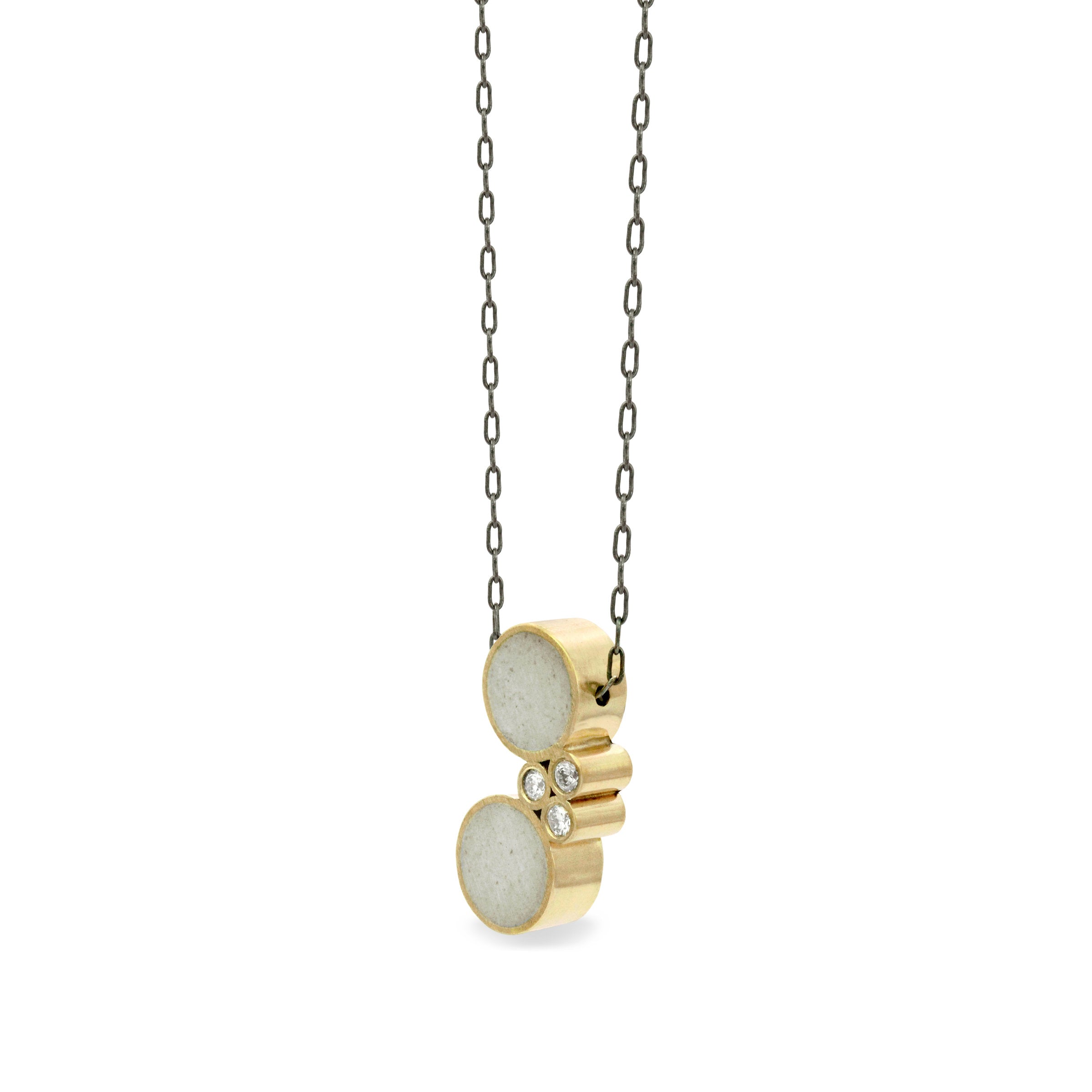 14k Yellow Gold with White Concrete
