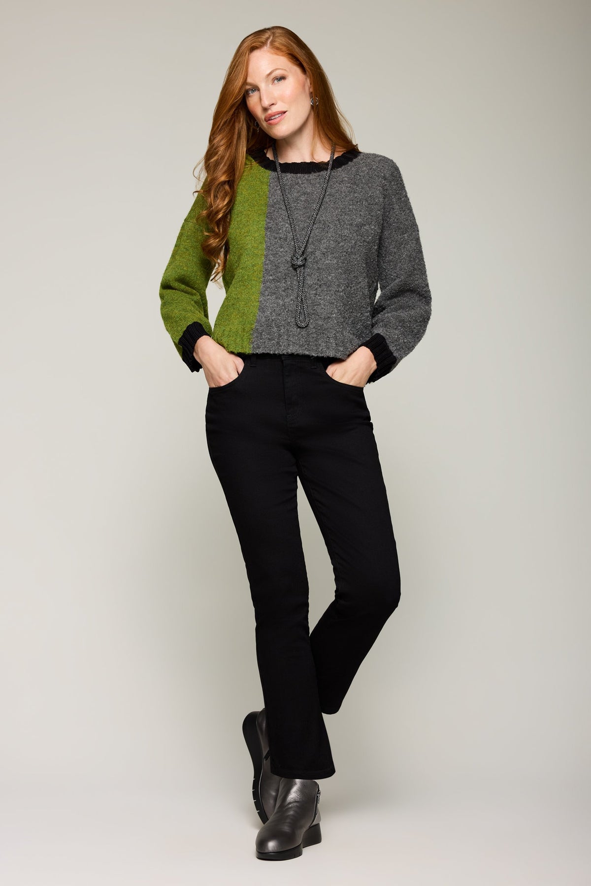 Brushed Two-Tone Pullover