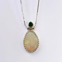 Opal & Tourmaline Crown Pendant