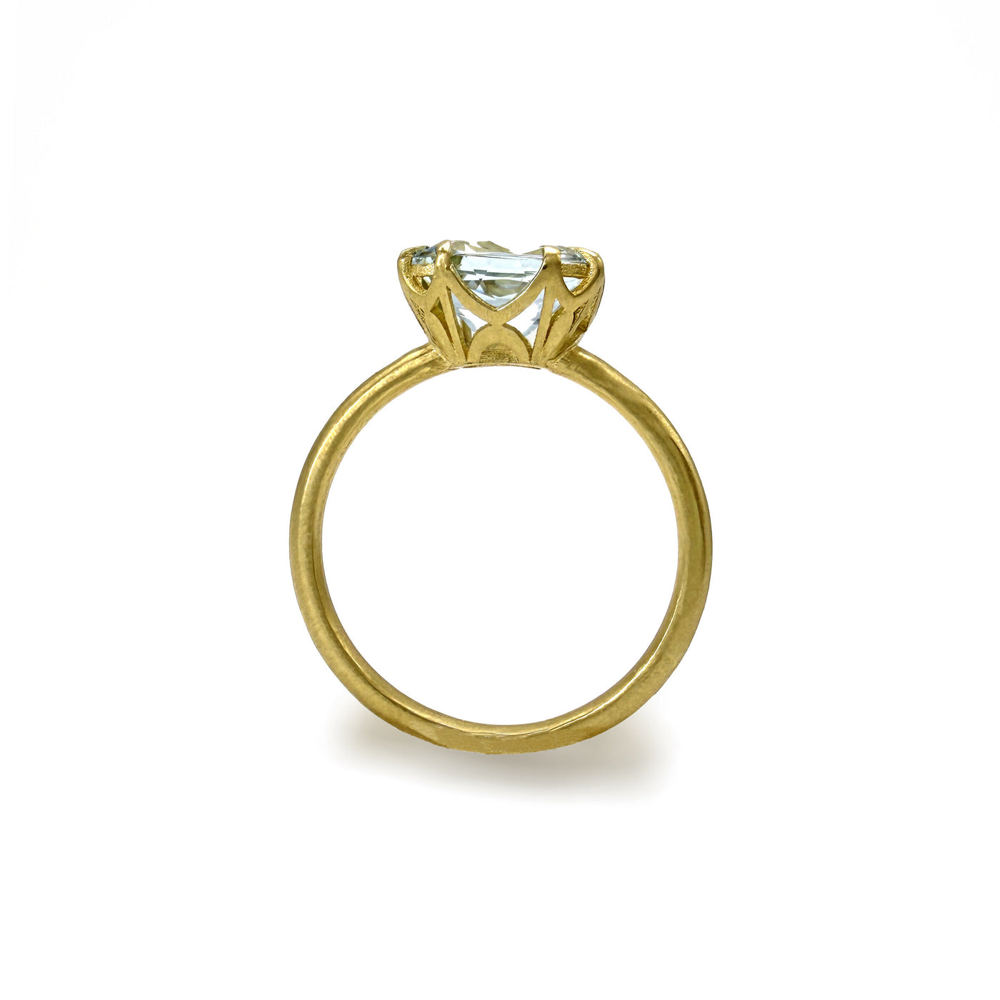 Cushion-Cut Aquamarine Aqueduct Ring II