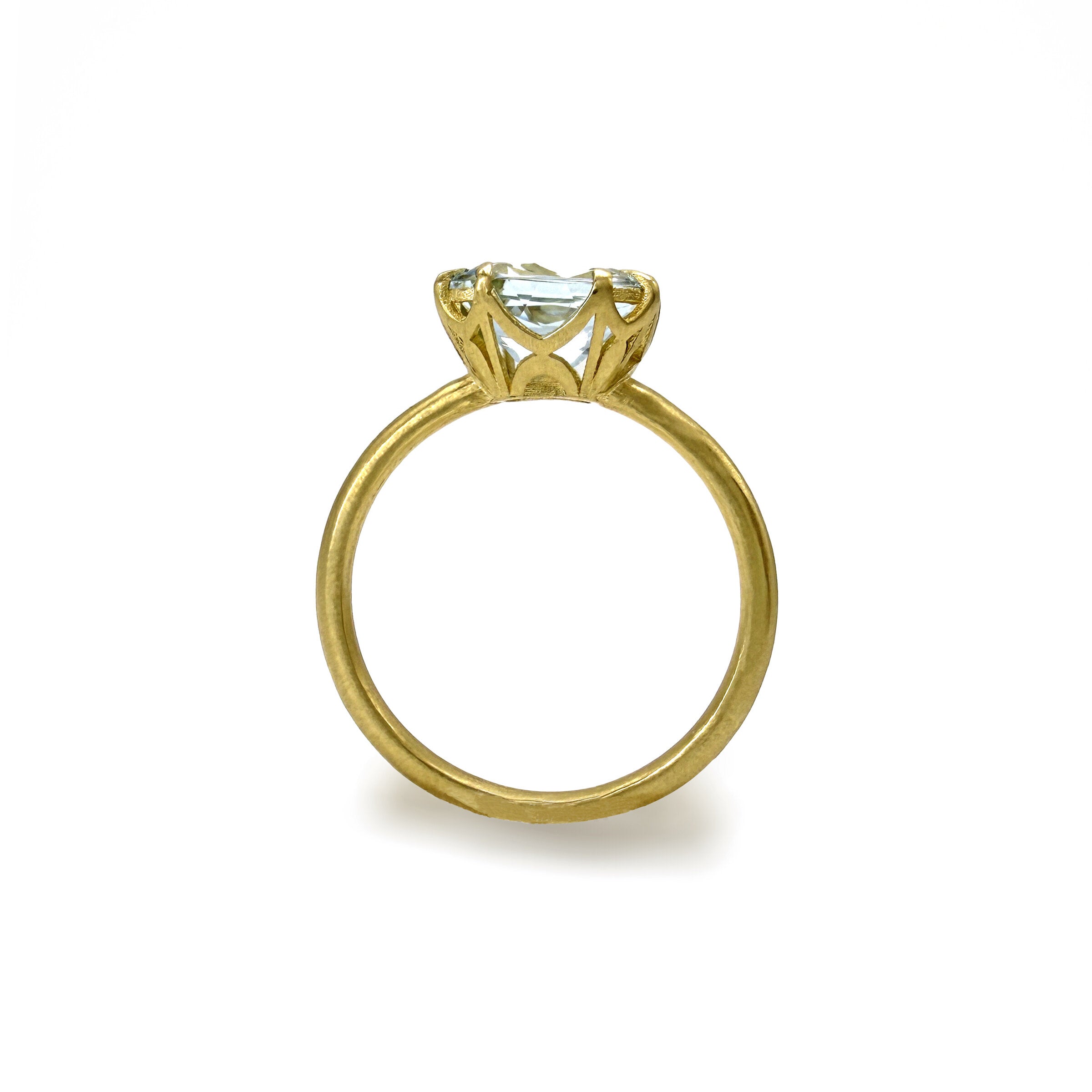 Cushion-Cut Aquamarine Aqueduct Ring II
