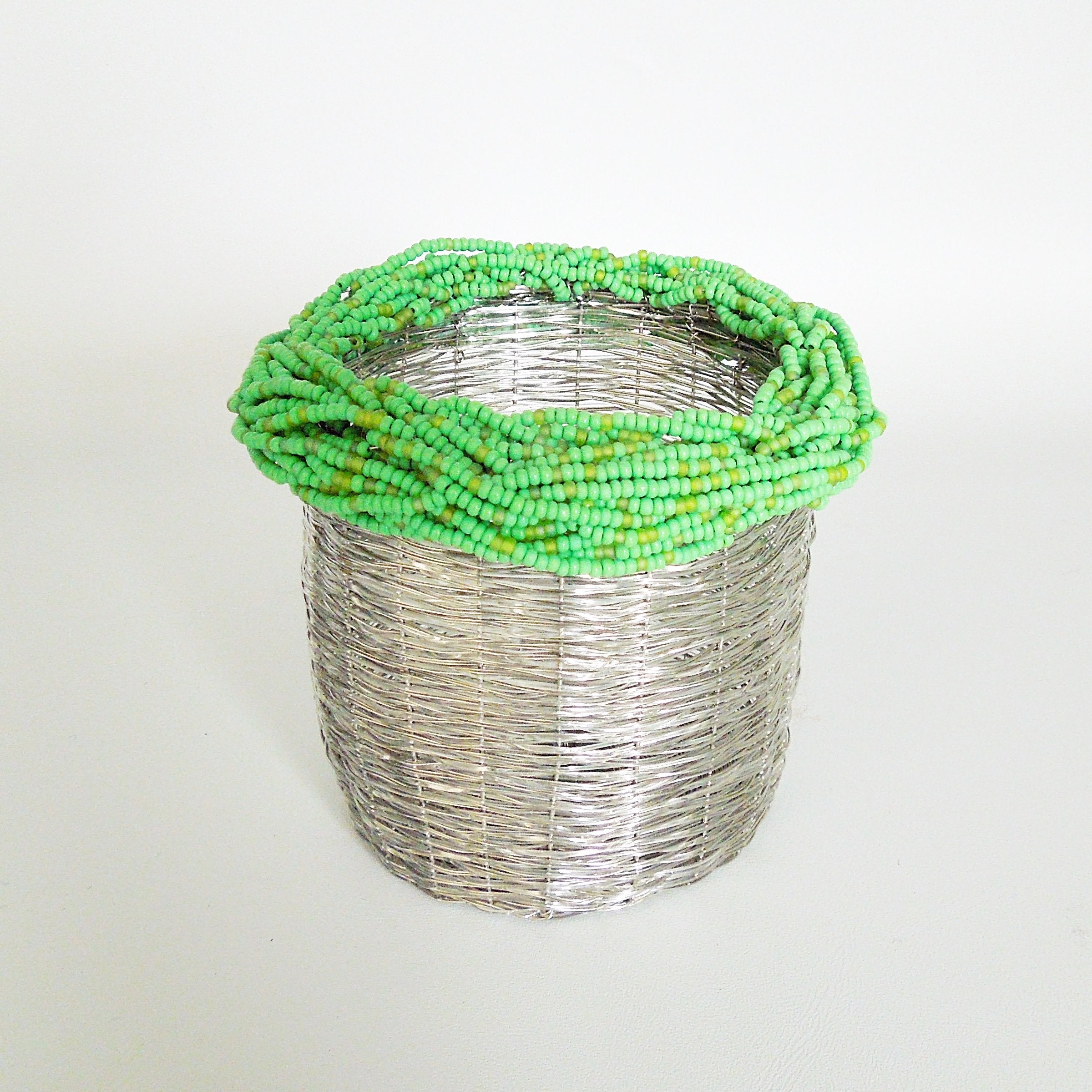 Ring Basket with Minty Green Rim