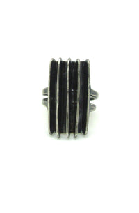 Hammered Lines Shield Ring