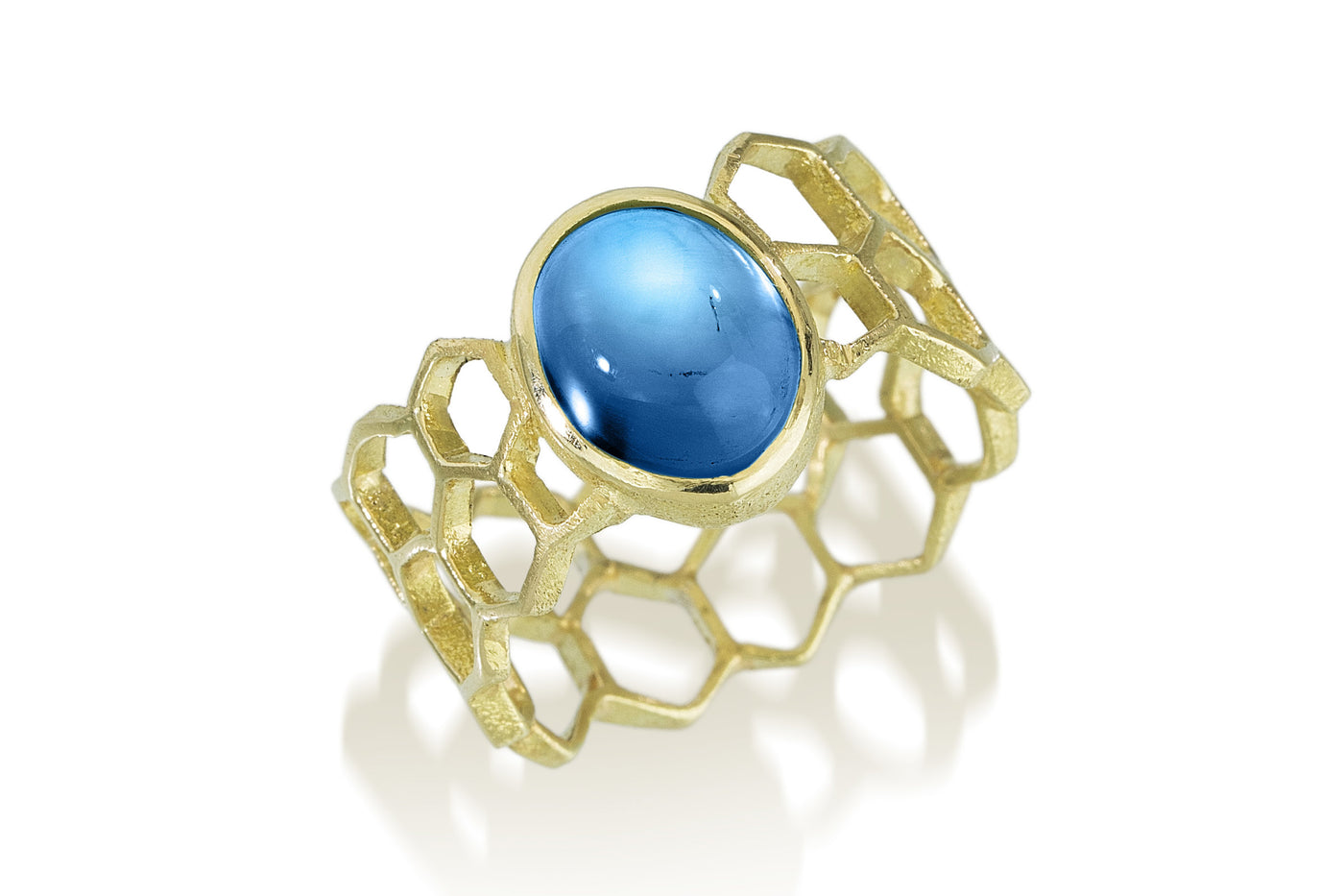 Blue Topaz Yellow Gold