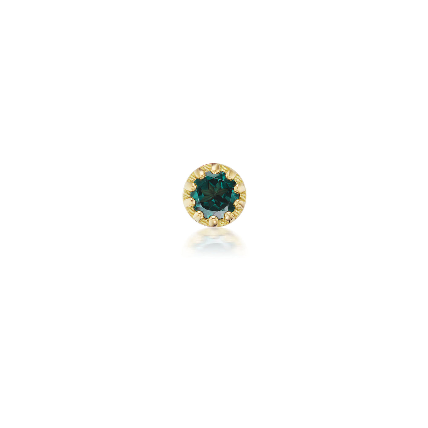 Single Green Garnet Stud Earring