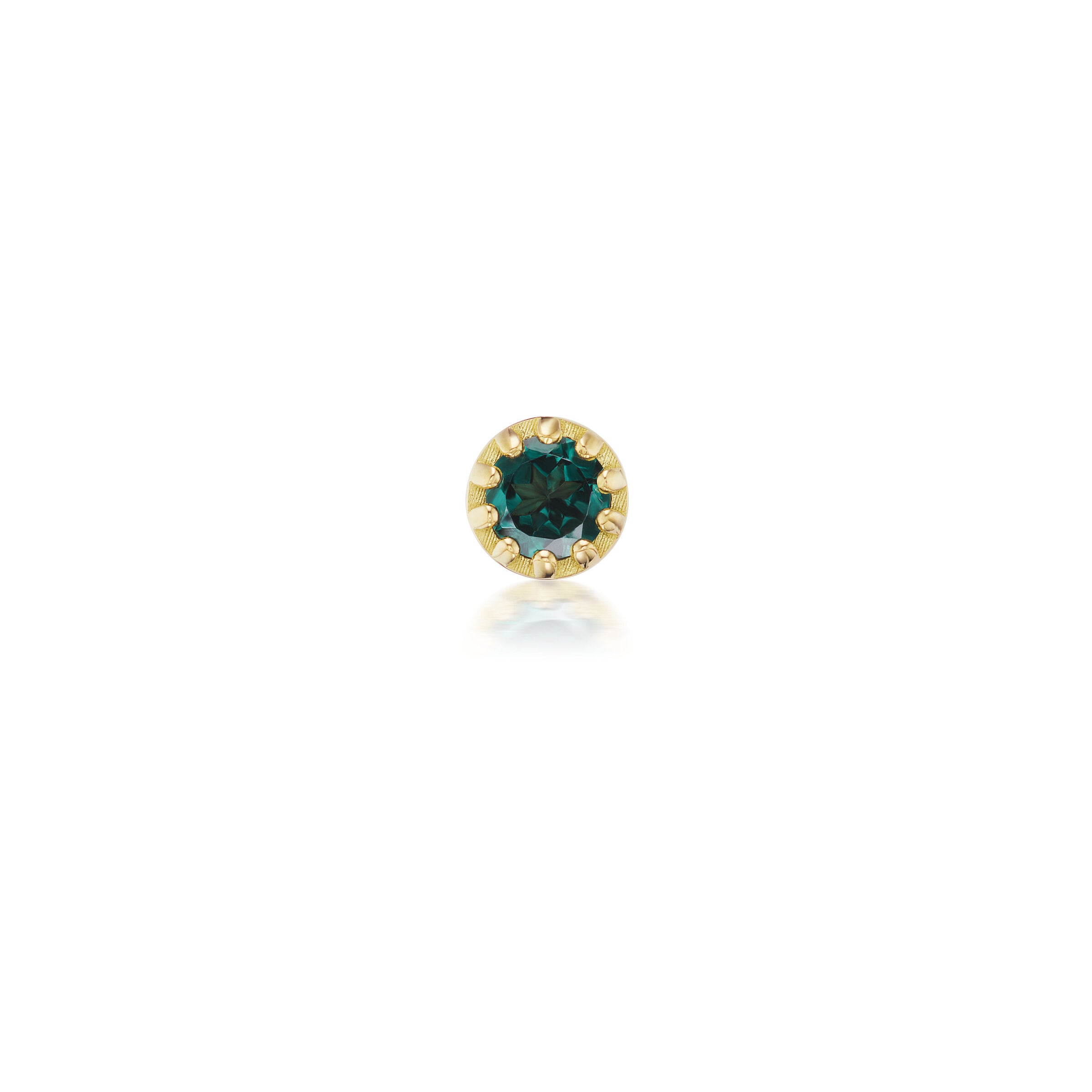 Single Green Garnet Stud Earring