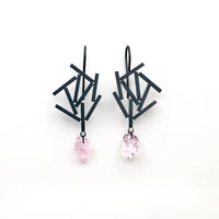 Morganite & Rectangles Earrings
