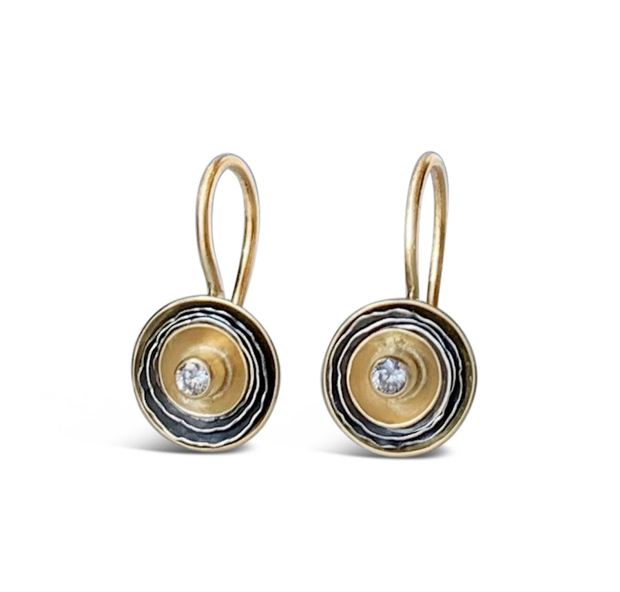 Mixed Metals and Diamond Birch Earrings