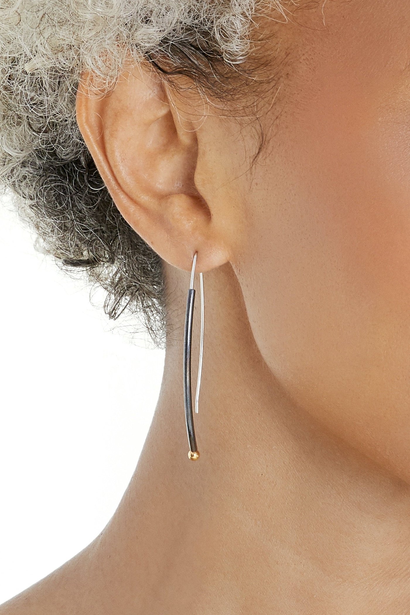 Curved Tri-Color Earrings