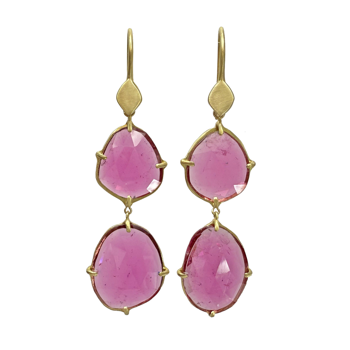 Rubellite Tourmaline Azores Cascade Earrings