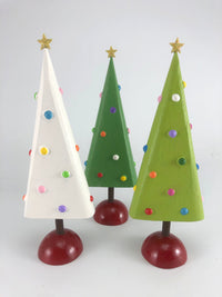 left to right: white, dark green, light green