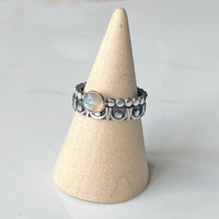 shown with the gemstone solitaire ring in labradorite