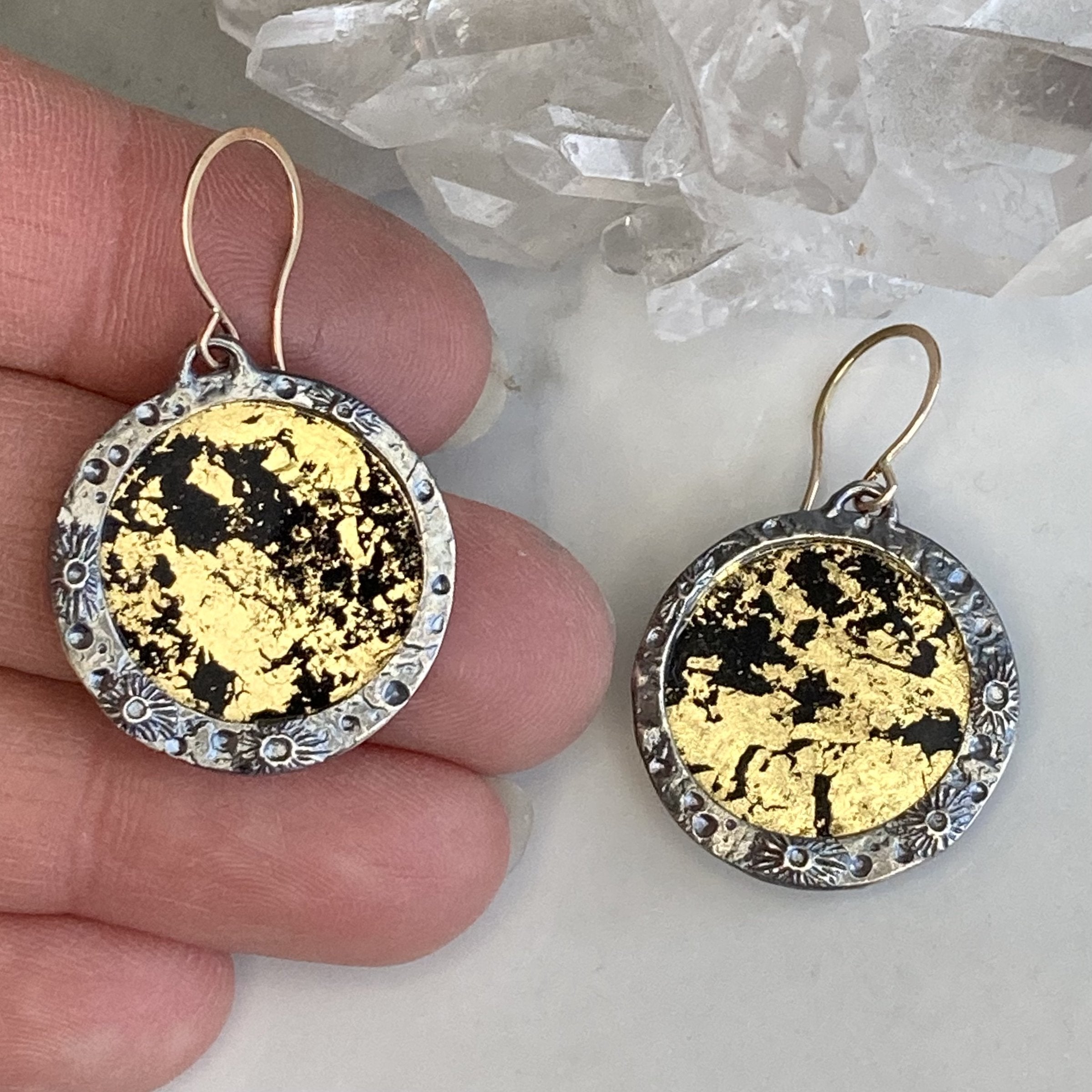 Light Moon Encasement Earrings