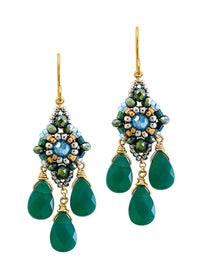 Triple Stone Drop Earrings