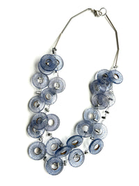 Translucent Blue Hoops Necklace