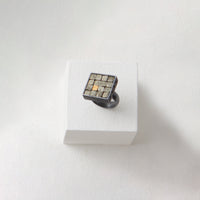 Carved Square Grid Ring