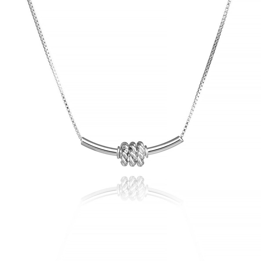 Tube Bar Necklace with Spinning Rings