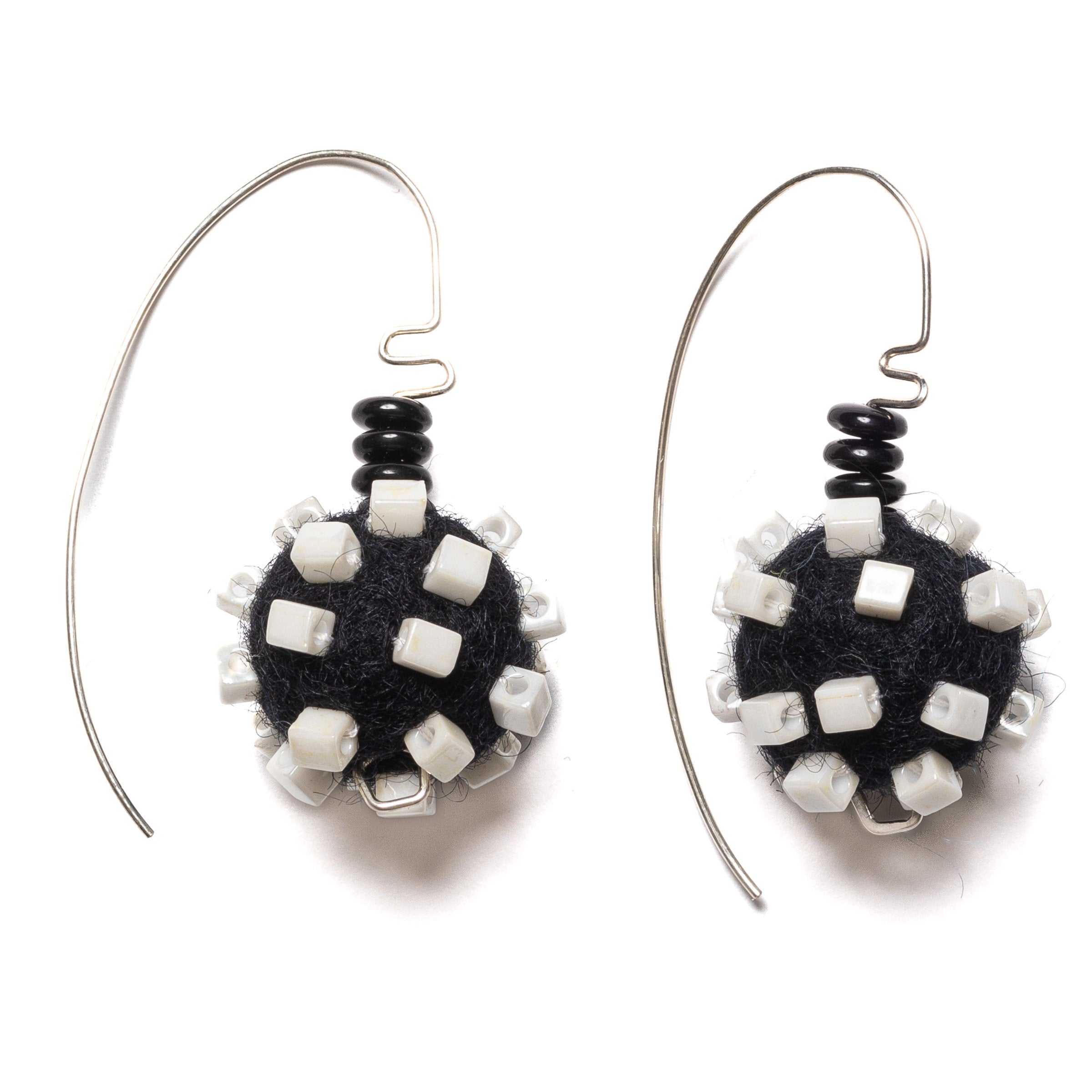 Black with White Beads
