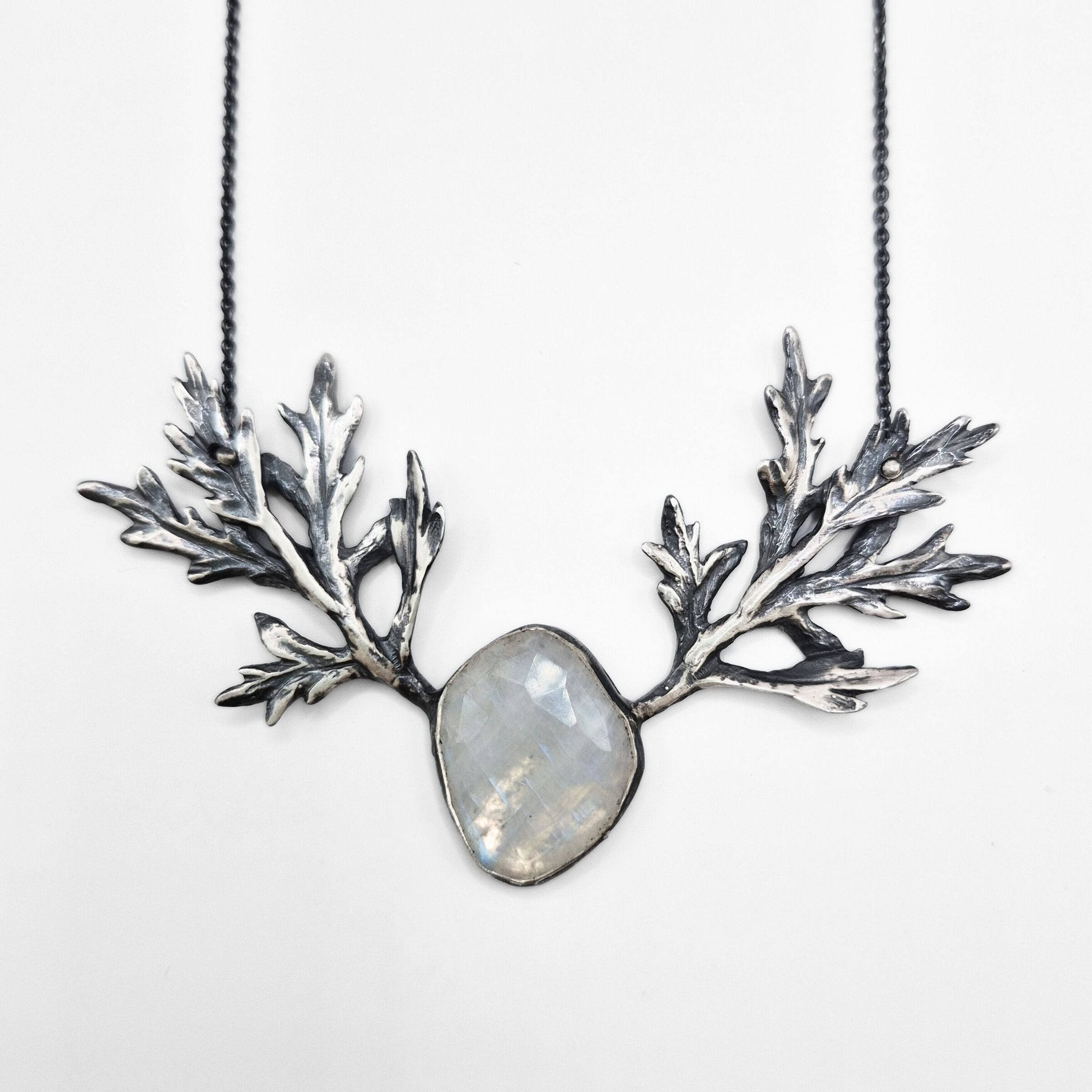 Moonstone Leaf Necklace